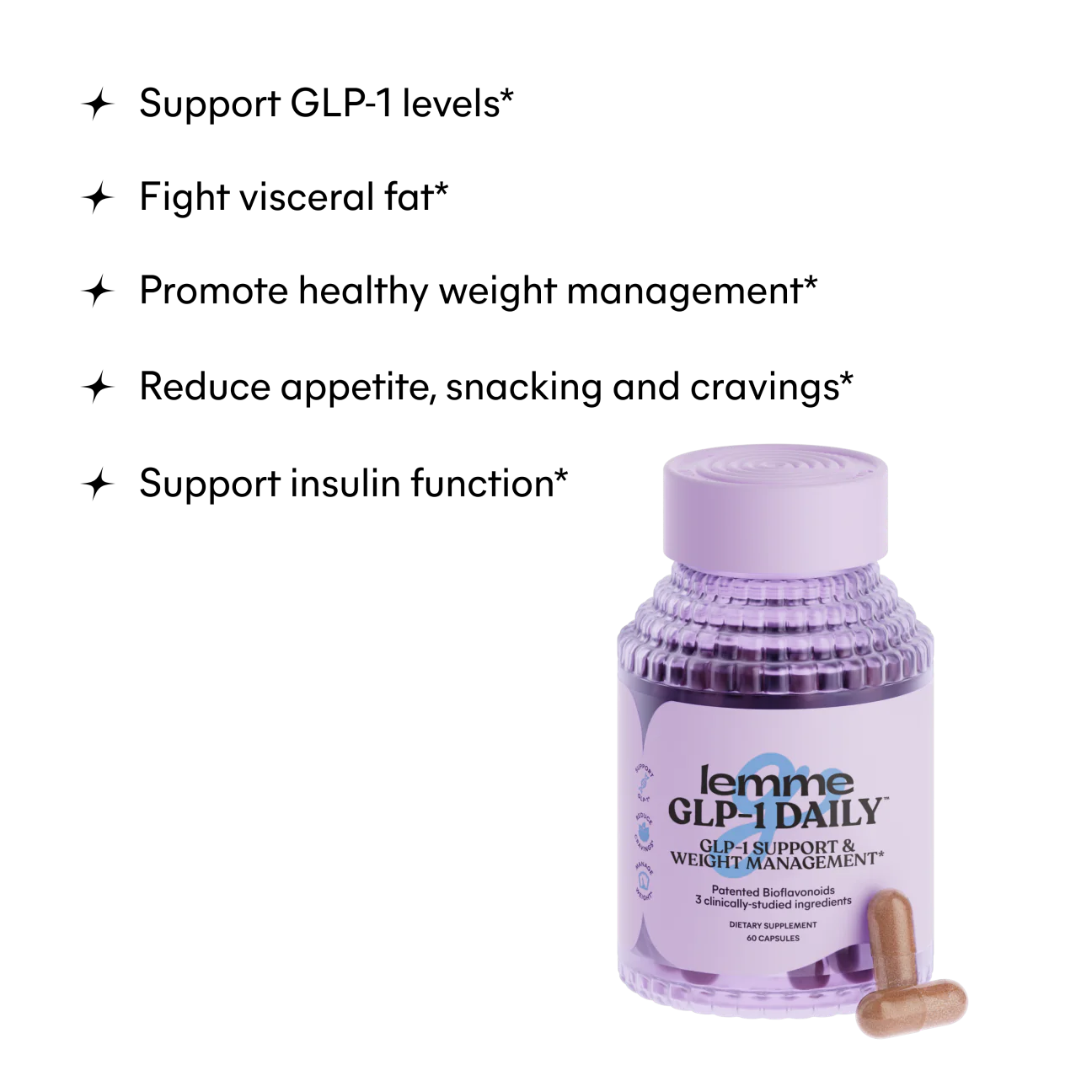 LEMME GLP-1 DAILY™ CAPSULES
GLP-1 Support, Appetite & Weight Management Supplement*