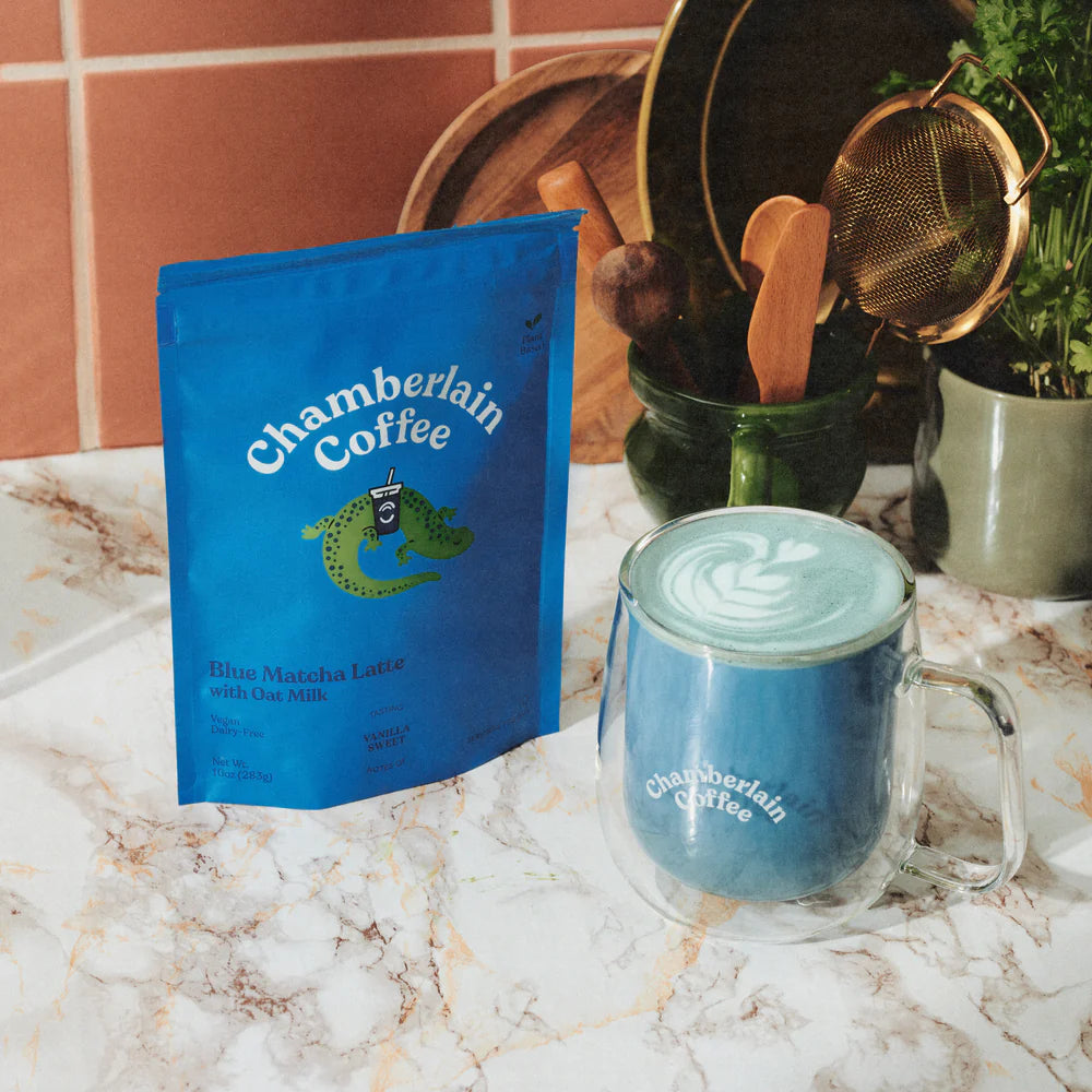 chamberlain blue matcha latte