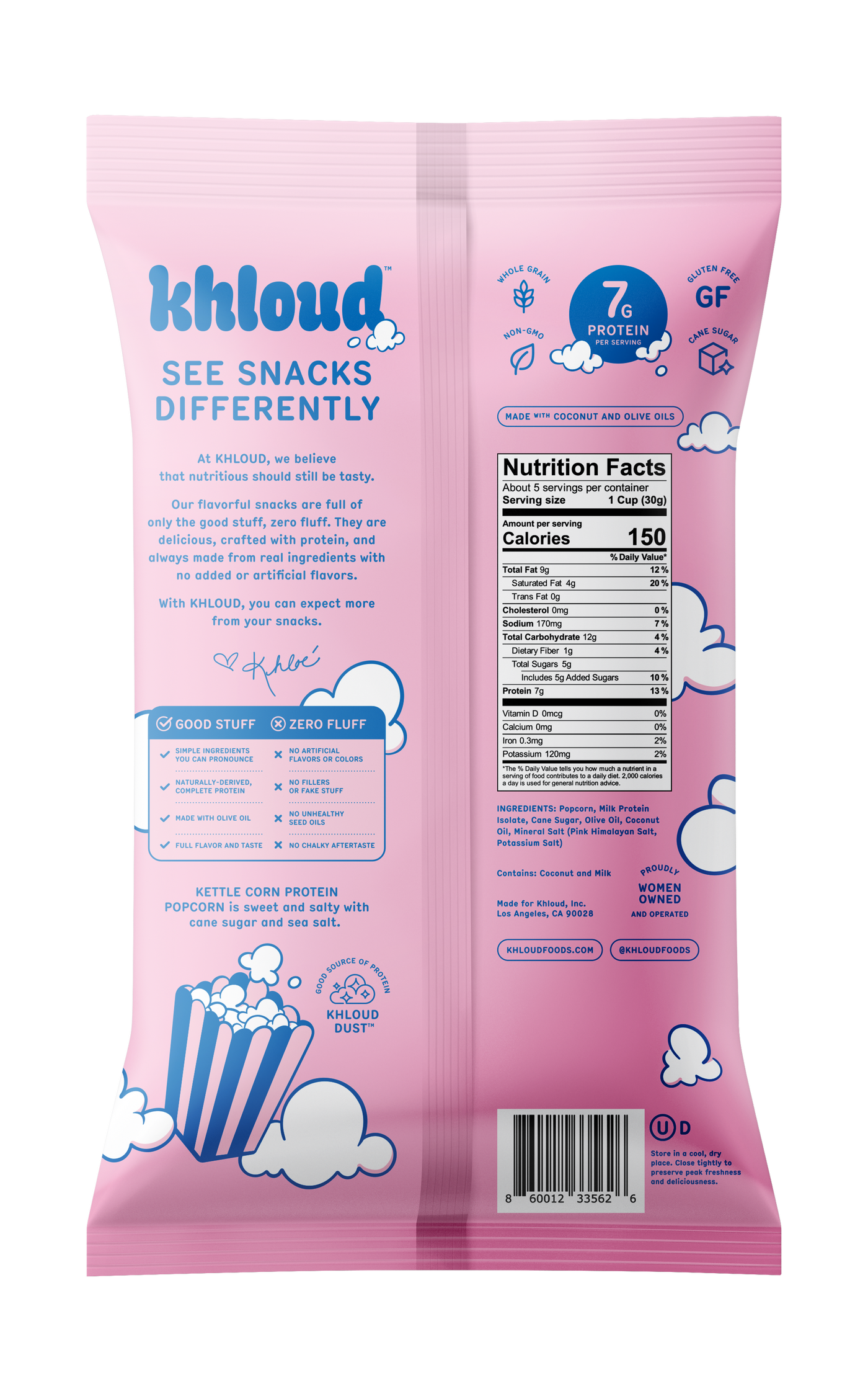 KHLOUD FOOD SWEET AND SALTY KETTLE CORN
PROTEIN POPCORN