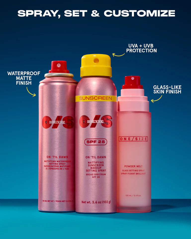 ONE SIZE ON ‘TIL DAWN
MATTIFYING SUNSCREEN MAKEUP SETTING SPRAY SPF 28 FULL-SIZED