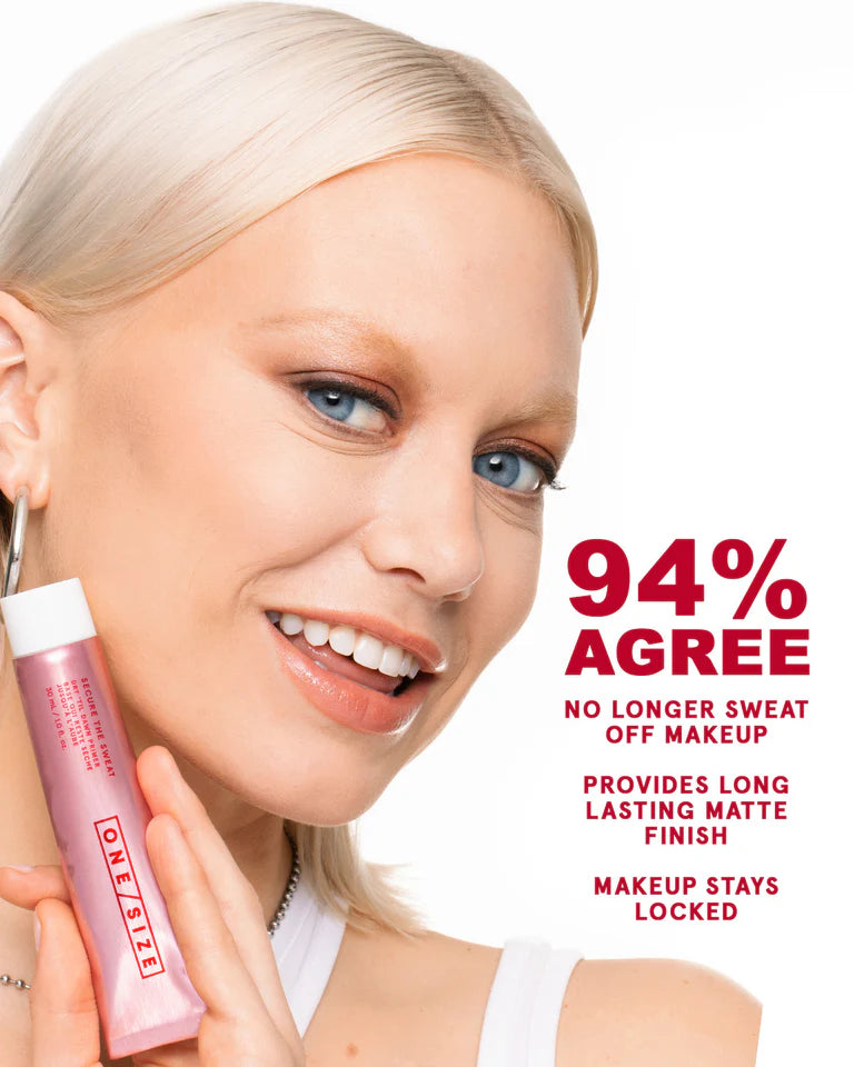 ONE SIZE SECURE THE SWEAT
SWEAT-PROOF ALUMINUM-FREE PRIMER