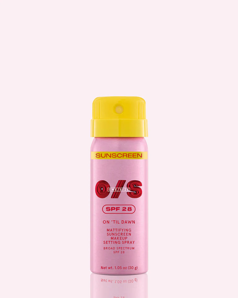 ONE SIZE ON ‘TIL DAWN
MATTIFYING SUNSCREEN MAKEUP SETTING SPRAY SPF 28 TRAVEL-SIZED