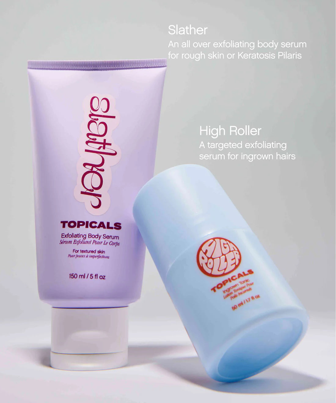 Topicals High Roller Ingrown Tonic
With AHAs + BHAs
50 ml / 1.7 fl oz