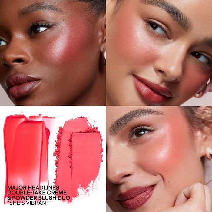 PATRICK TA Major Headlines Double-Take Crème and Powder Blush Duo - She's Vibrant - bright pinky coral
