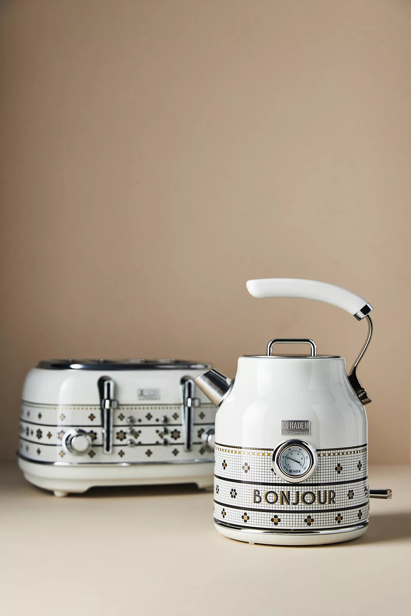 The BTS x Haden 1.7 Liter Electric Kettle in BLACK AND WHITE