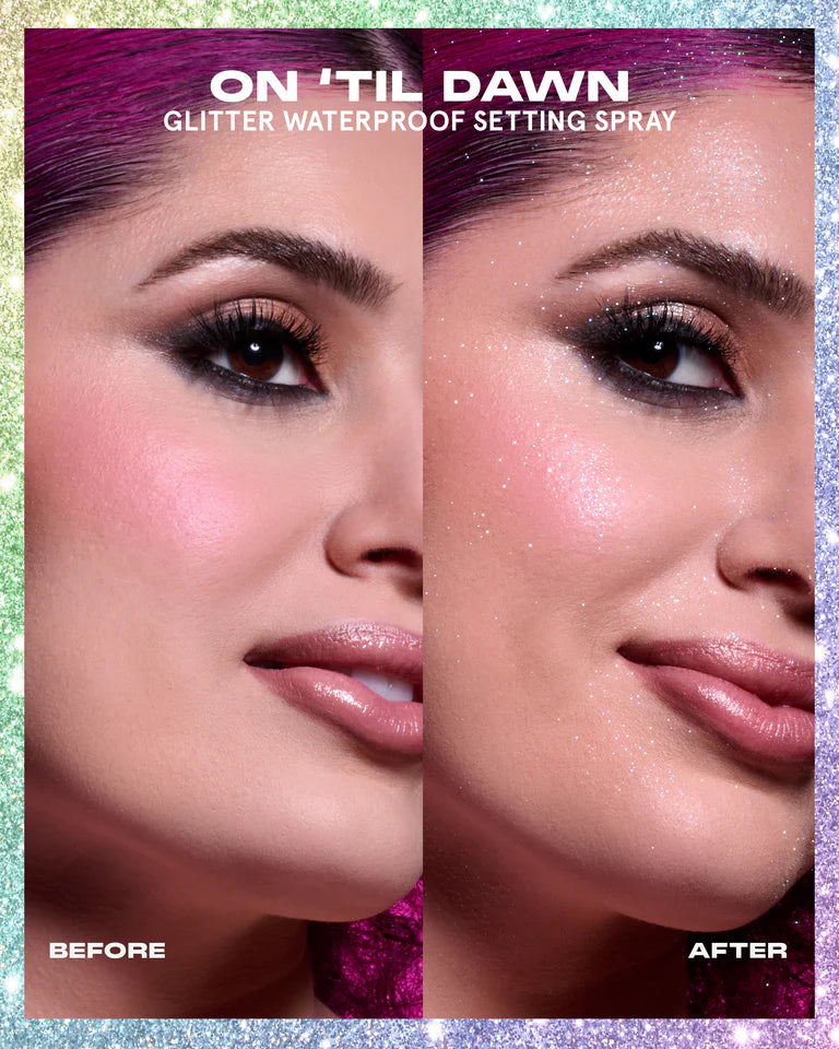 ONE SIZE ON 'TIL DAWN
GLITTER WATERPROOF SETTING SPRAY
