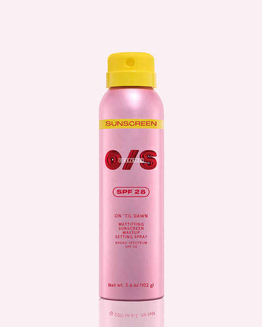 ONE SIZE ON ‘TIL DAWN
MATTIFYING SUNSCREEN MAKEUP SETTING SPRAY SPF 28 FULL-SIZED