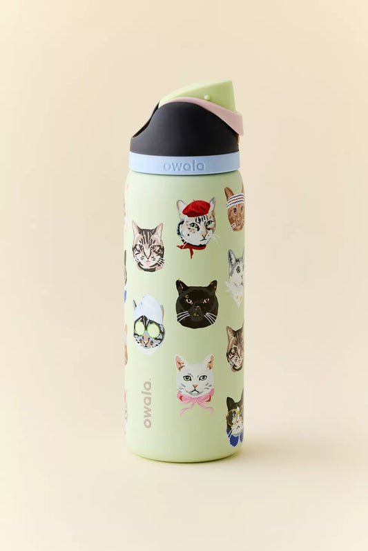 Owala UO Exclusive FreeSip 32 oz Water Bottle - Cat Collage