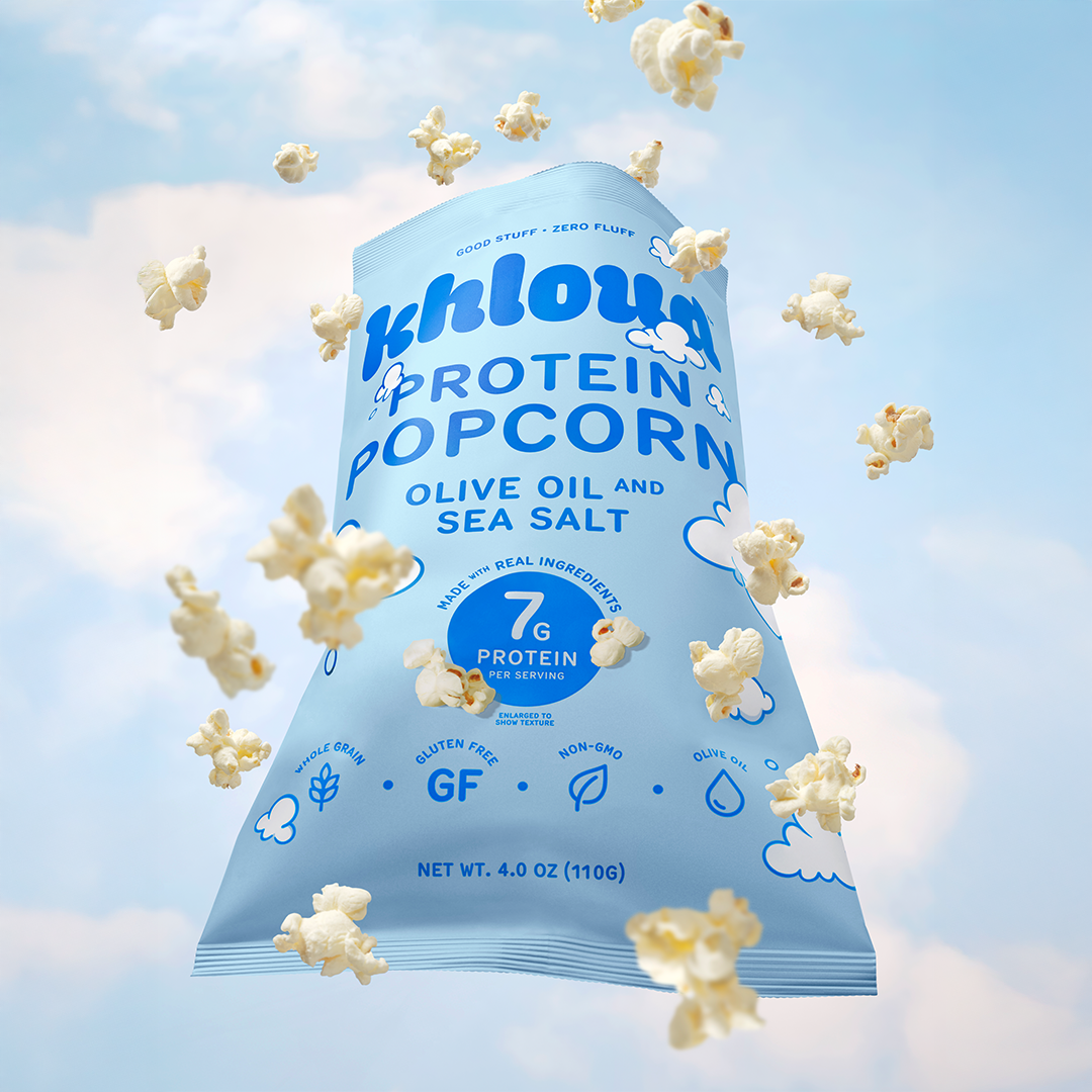 KHLOUD FOOD OLIVE OIL AND SEA SALT
PROTEIN POPCORN