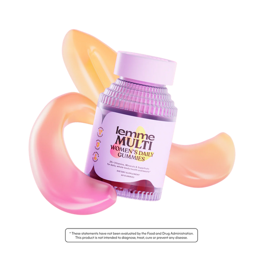 Lemme Multi Daily Gummies - Essential Daily Wellness Support - 25+ Vitamins & Minerals - Raspberry Orange Flavor - 60ct