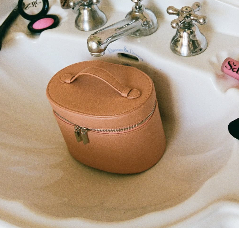 Saie mini vanity case in Peach Nude