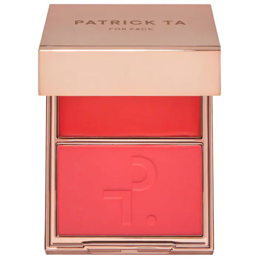 PATRICK TA Major Headlines Double-Take Crème and Powder Blush Duo - She's Vibrant - bright pinky coral