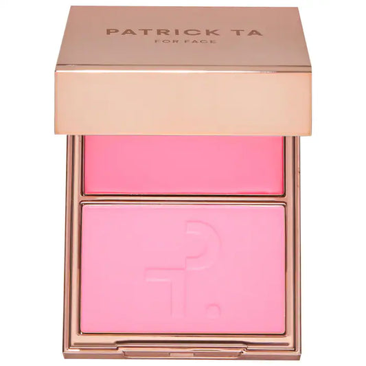 PATRICK TA Major Headlines Double-Take Crème and Powder Blush Duo - Just Enough - soft blue pink