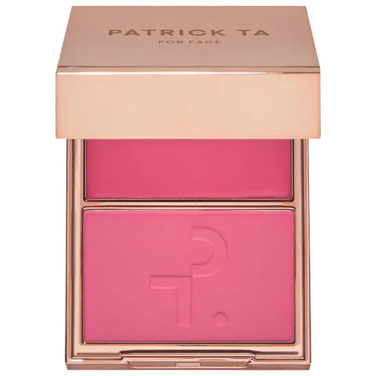 PATRICK TA Major Headlines Double-Take Crème and Powder Blush Duo - She's a Doll - bright neutral pink