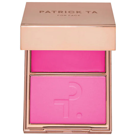 PATRICK TA Major Headlines Double-Take Crème and Powder Blush Duo - She's Giving - vibrant blue pink