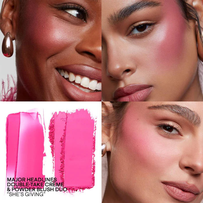 PATRICK TA Major Headlines Double-Take Crème and Powder Blush Duo - She's Giving - vibrant blue pink