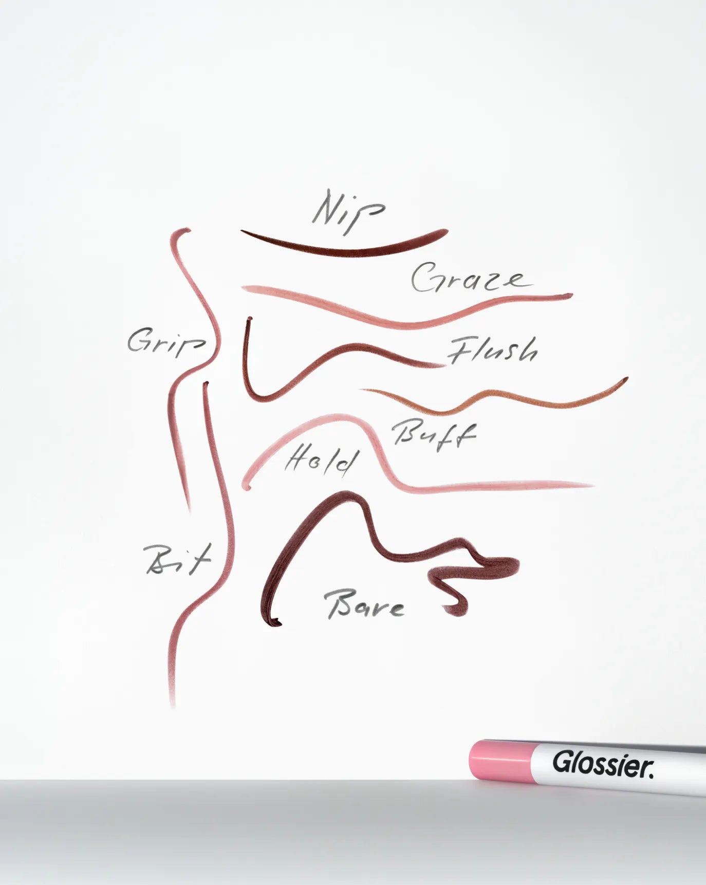 Glossier lip line in Grip (Cool Rose)